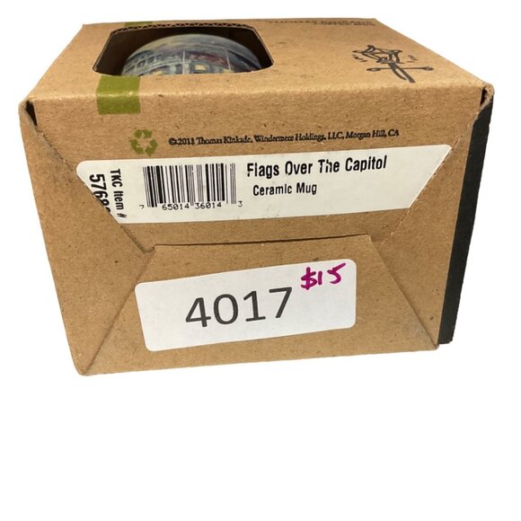 Thomas Kinkade Ceramic Coffee Mug Flags Over The Capitol Patriotic Design 2011 - Picture 12 of 12